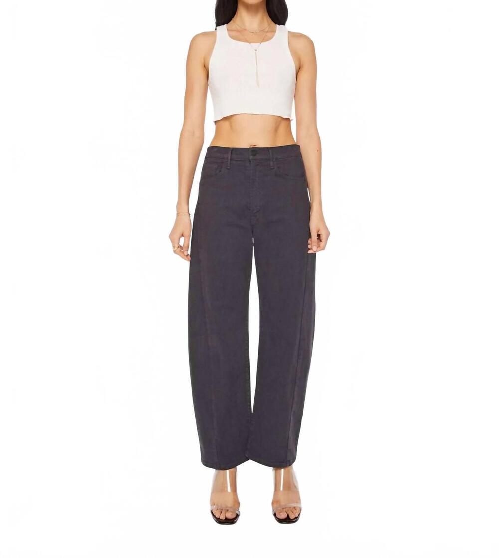 NEW MOTHER half-pipe flood jeans in faded black